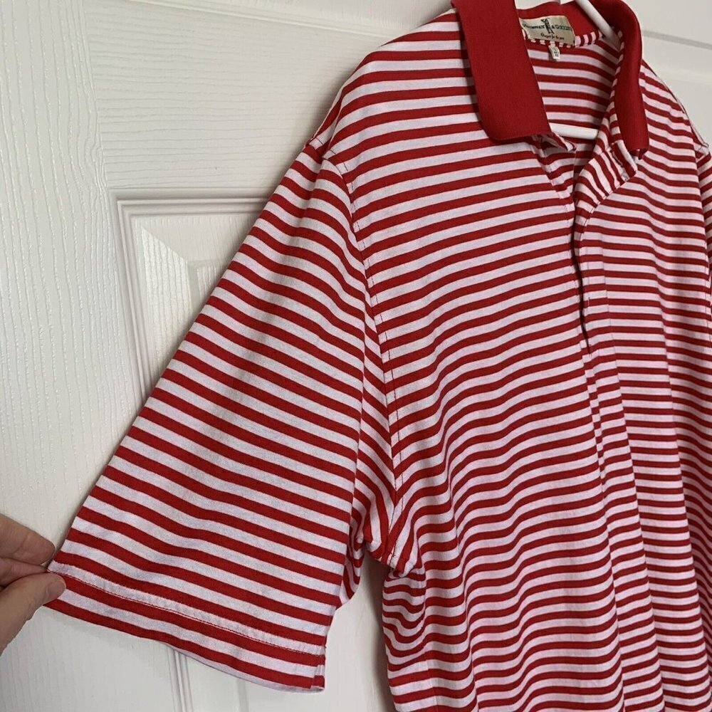 Fairway & Greene F&G Men’s Large Red White Striped Polo Shirt Golf - Picture 4 of 10